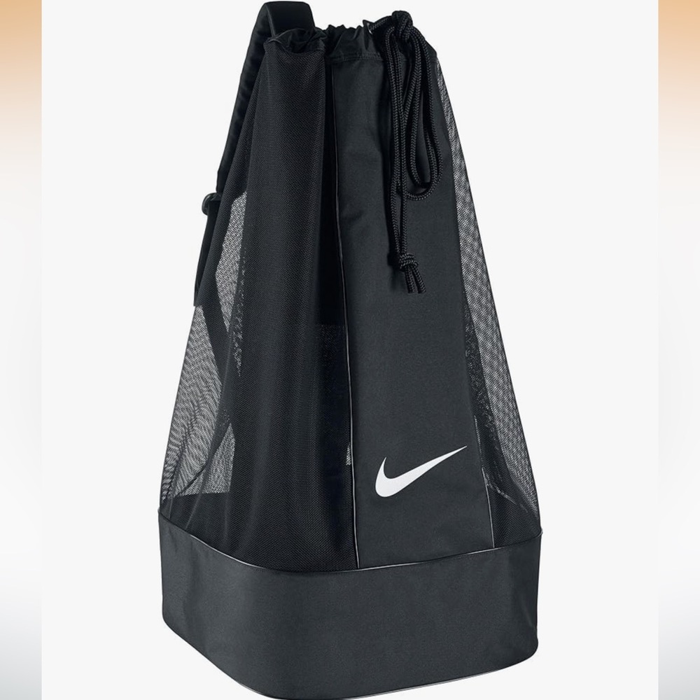 Nike Black and White Mesh Drawstring Ball Bag